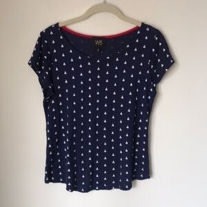 W5 sailboats nautical themed short sleeve T-Shirt size small